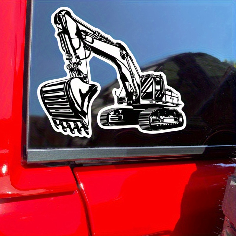 Heavy Equipment Stickers - Autocollant en vinyle noir et blanc