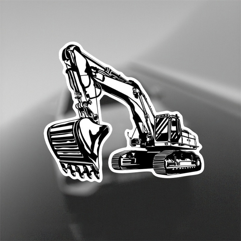 Autocollant en vinyle noir et  - Heavy Equipment Stickers avis et prix